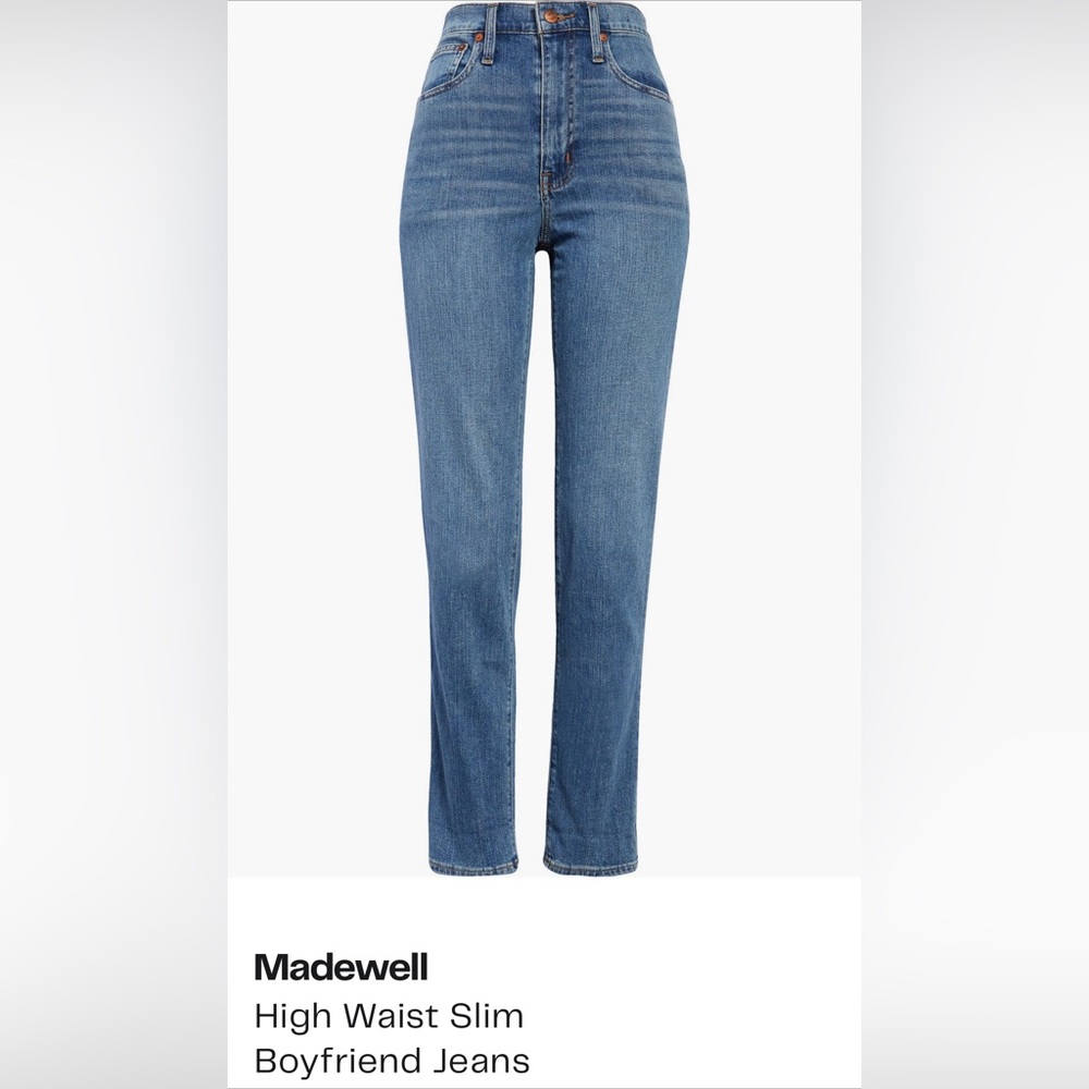 NWT Madewell High Waist Slim Boyfriend Jean